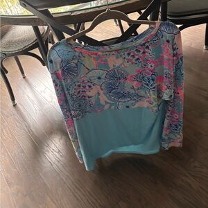 Floral Blue and Pink Women's Top